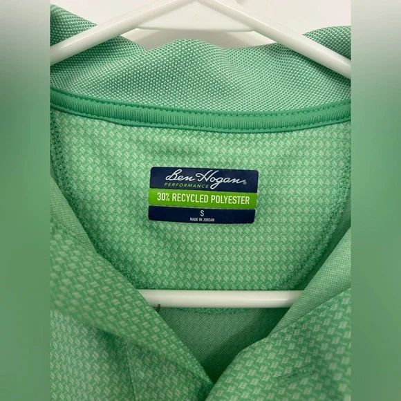 Ben Hogan Performance Golf Polo – Bright Green Micro Pattern – Size Small - Picture 2 of 4